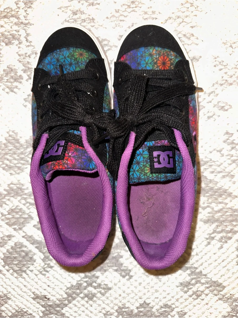 DC Ladies 7.5 Multi-Color Floral Lace-Up Skate Shoes - Picture 8 of 9